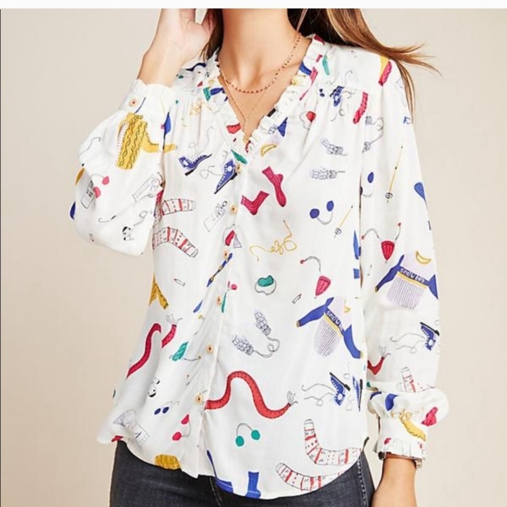 Maeve by Anthropologie ski day blouse